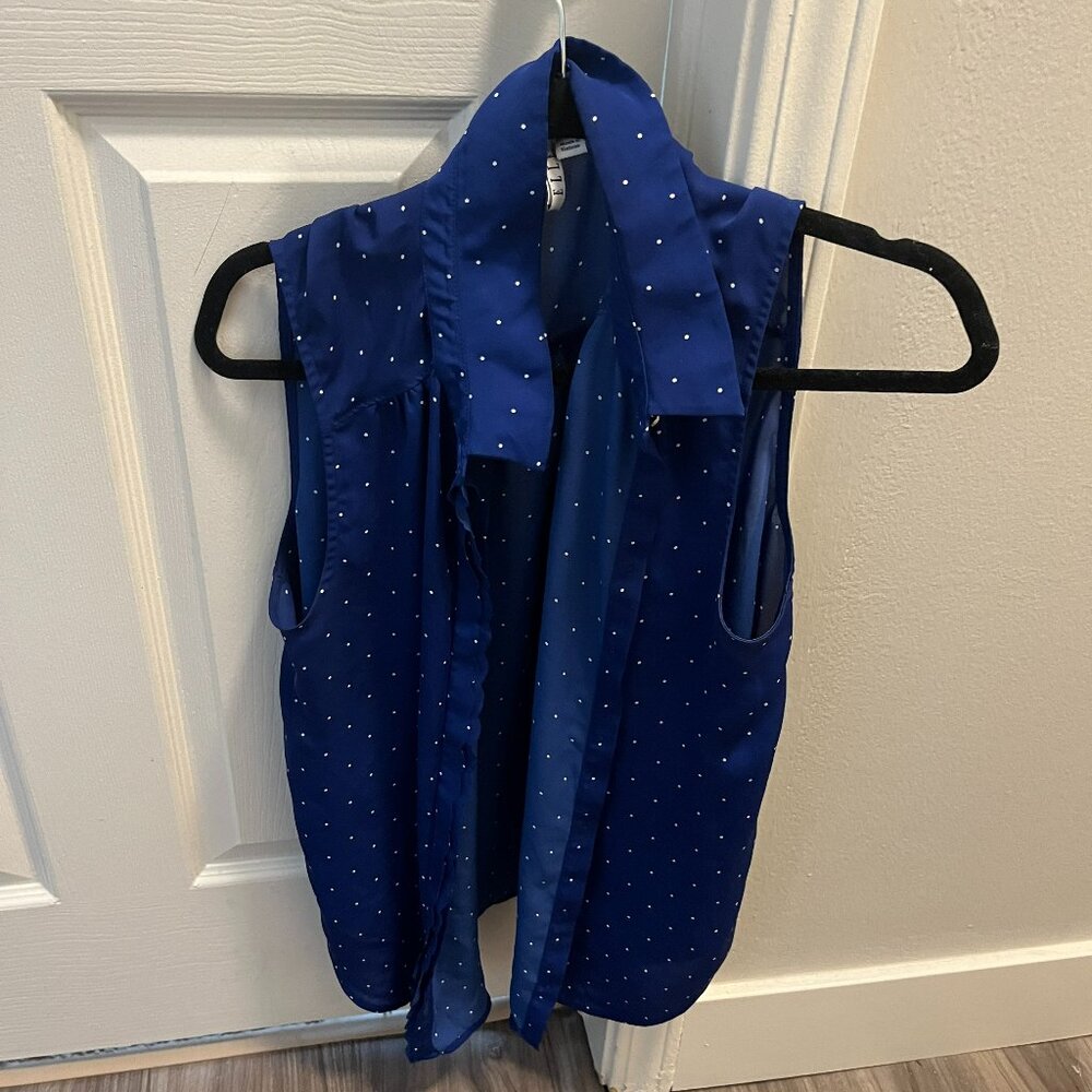 Elle polka dot button up blouse